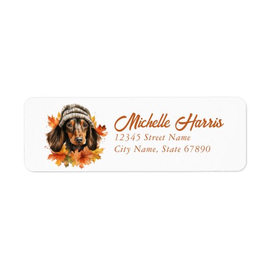 Dachshund Return Address Labels (Voorkant)
