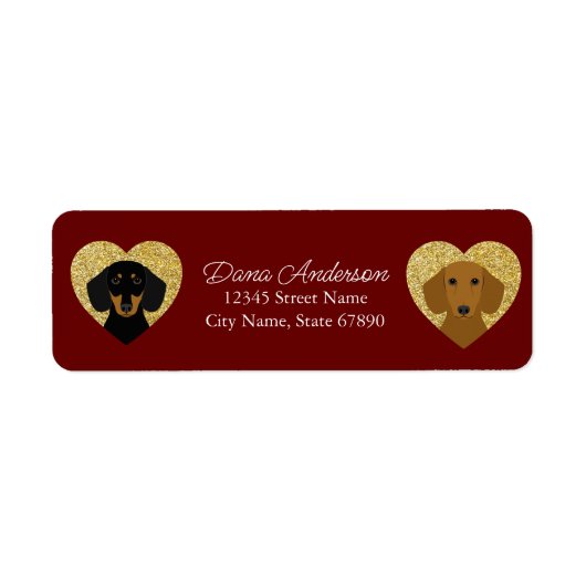 Dachshund Return Address Labels (Voorkant)