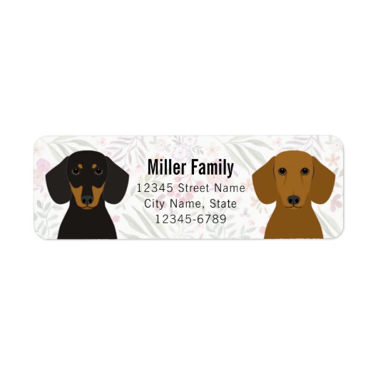 Dachshund Return Address Labels (Voorkant)