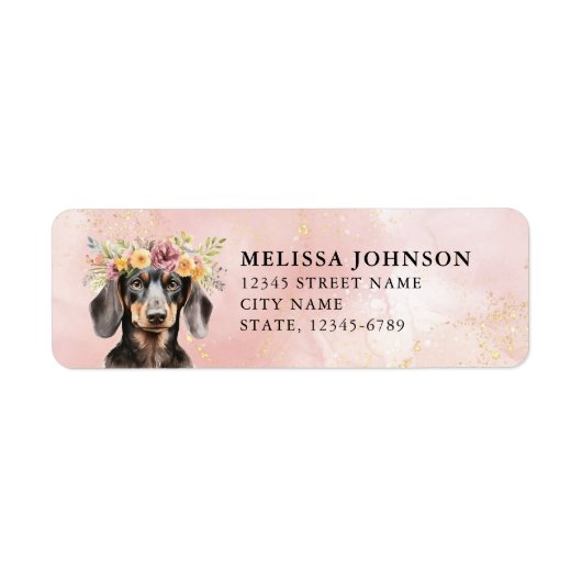 Dachshund Return Address Labels (Voorkant)