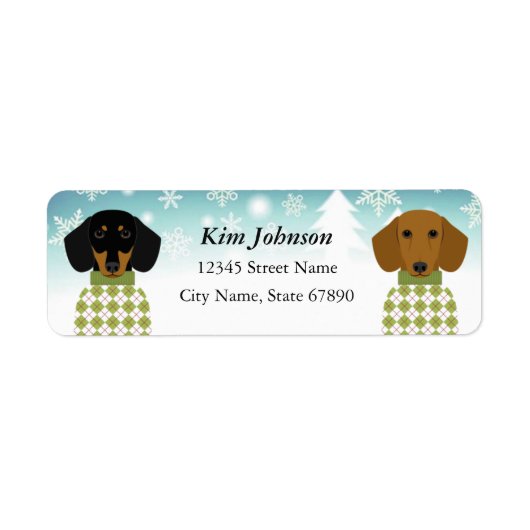 Dachshund Return Address Labels (Voorkant)