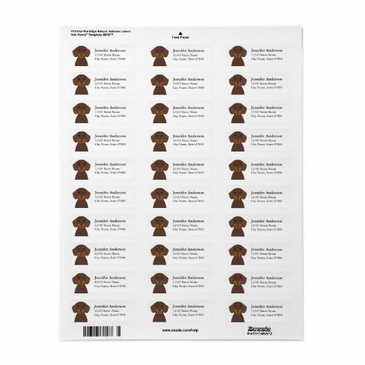 Dachshund Return Address Labels (Full Sheet)