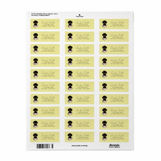 Dachshund Return Address Labels (Full Sheet)