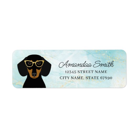 Dachshund Return Address Labels (Voorkant)