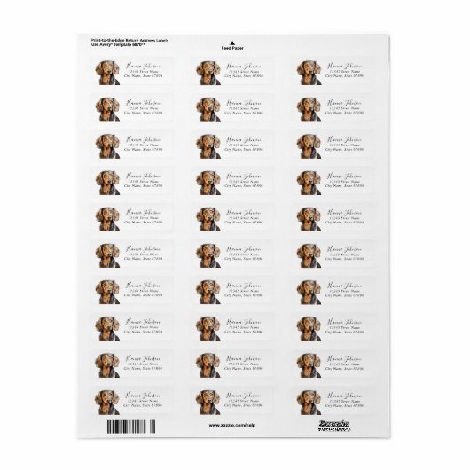 Dachshund Return Address Labels (Full Sheet)