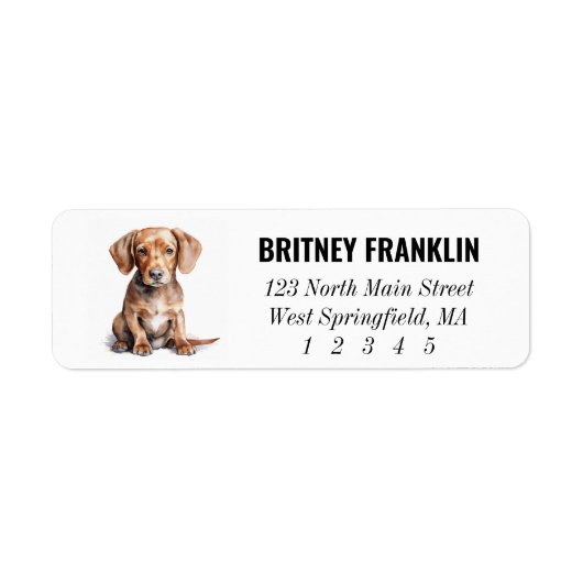 Dachshund Return Address Labels (Voorkant)