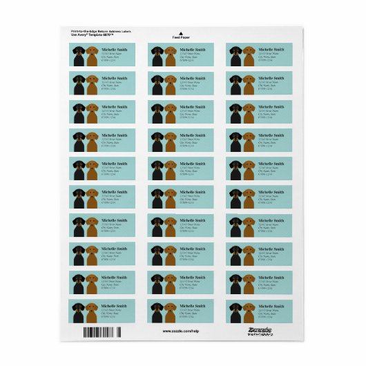 Dachshund Return Address Labels (Full Sheet)