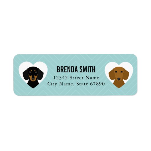 Dachshund Return Address Labels (Voorkant)