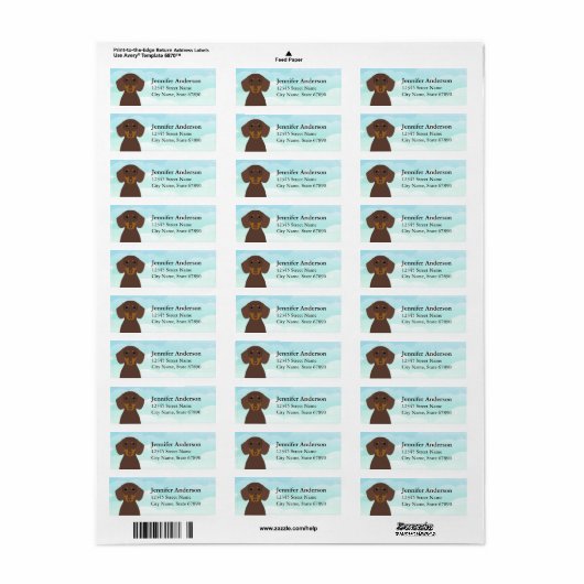 Dachshund Return Address Labels (Full Sheet)
