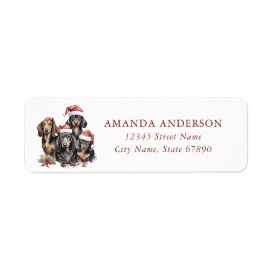 Dachshund Return Address Labels (Voorkant)