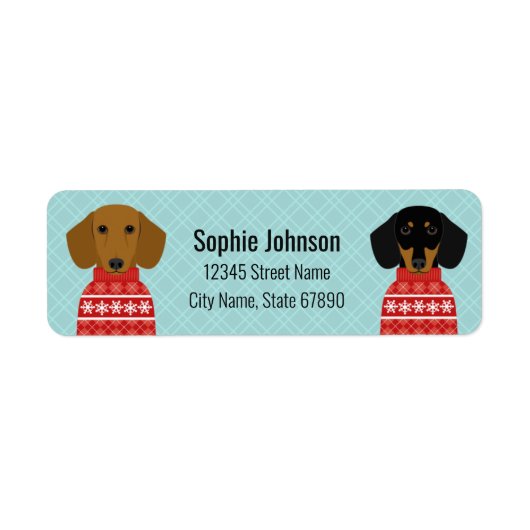 Dachshund Return Address Labels (Voorkant)