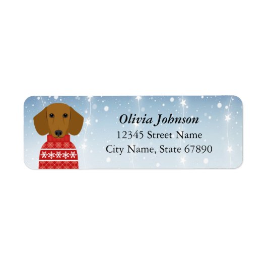 Dachshund Return Address Labels (Voorkant)
