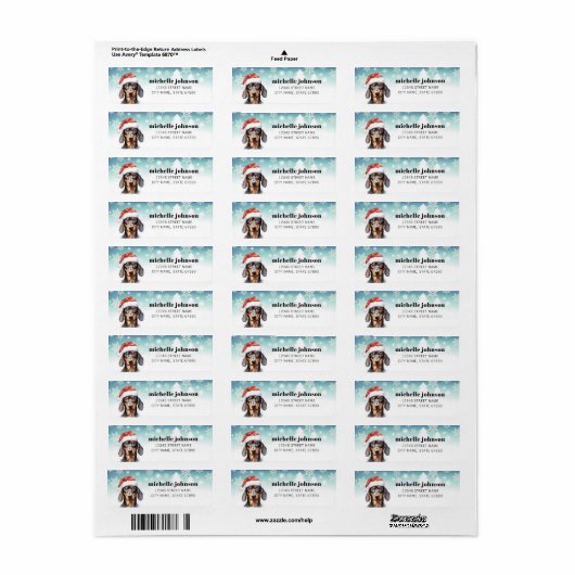 Dachshund Return Address Labels (Full Sheet)