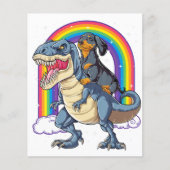 Dachshund Riding Dinosaur T Rex Gifts Boys Kinder Flyer (Voorkant)