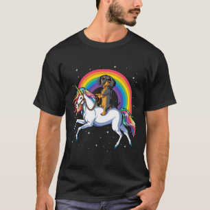 Dachshund Riding Unicorn Doxie Riding Unicorn Wein T-shirt