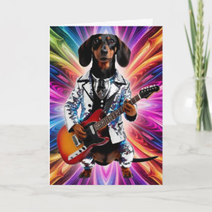 Dachshund Rock Star Kaart
