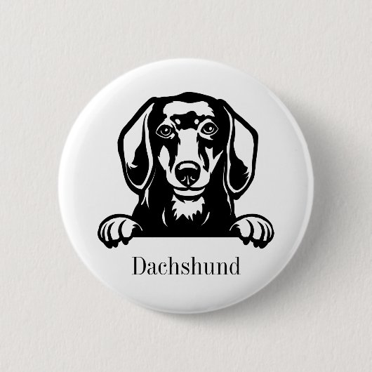 dachshund ronde button 5,7 cm (Voorkant)