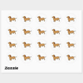 Dachshund Ronde Sticker (Vel)
