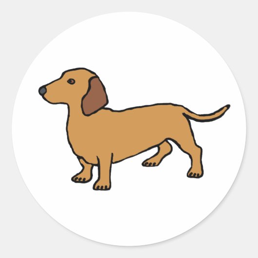Dachshund Ronde Sticker (Voorkant)