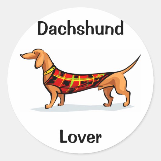 Dachshund Ronde Sticker (Voorkant)