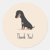 Dachshund Ronde Sticker (Voorkant)