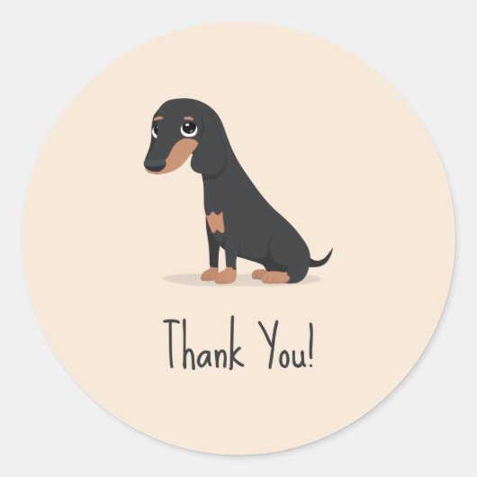 Dachshund Ronde Sticker (Voorkant)