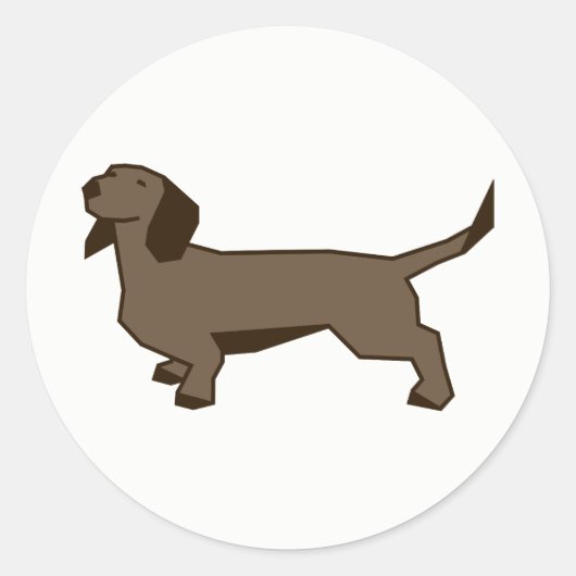 Dachshund Ronde Sticker (Voorkant)