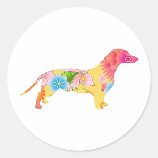 Dachshund Ronde Sticker (Voorkant)