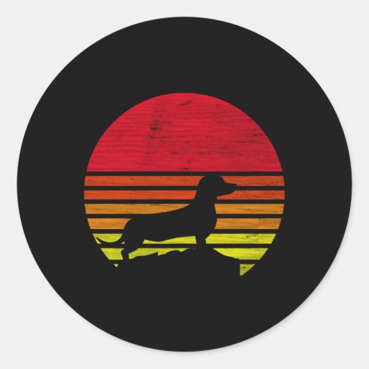 Dachshund Ronde Sticker (Voorkant)