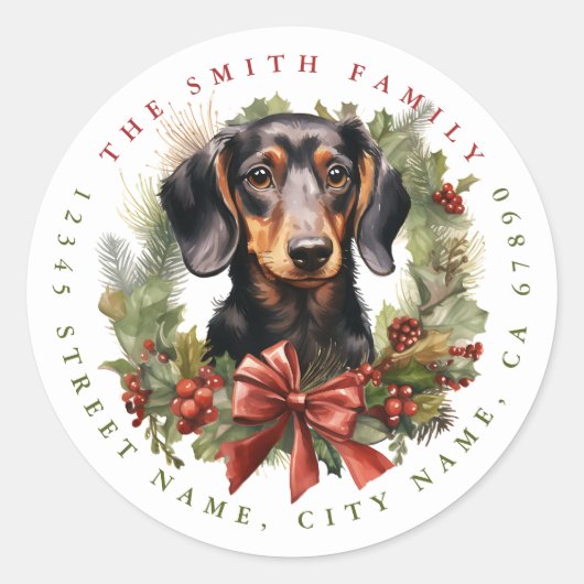 Dachshund Ronde Stickers (Voorkant)