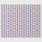 Dachshund Rood Wit Blauw 4 juli Cadeaupapier (Vlak)