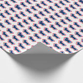 Dachshund Rood Wit Blauw 4 juli Cadeaupapier (Hoek)