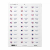 Dachshund Rood Wit Blauw Retouradres Etiket (Full Sheet)