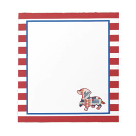 Dachshund Rood, Wit en Blauw Notitieblok
