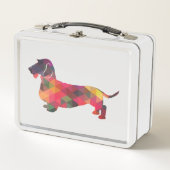 Dachshund Rough Coated Geo Silhouette Multi (Voorkant)