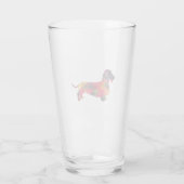 Dachshund Rough Coated Geo Silhouette Multi Glas (Achterkant)