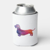 Dachshund Rough Coated Geo Silhouette Paars Blikjeskoeler (Blikje Voorkant)