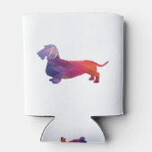 Dachshund Rough Coated Geo Silhouette Paars Blikjeskoeler (Achterkant)