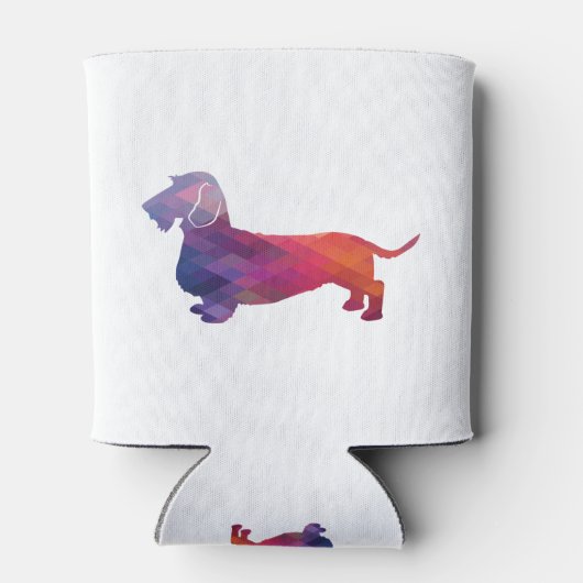 Dachshund Rough Coated Geo Silhouette Paars Blikjeskoeler (Achterkant)