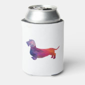 Dachshund Rough Coated Geo Silhouette Paars Blikjeskoeler (Blikje Achterkant)