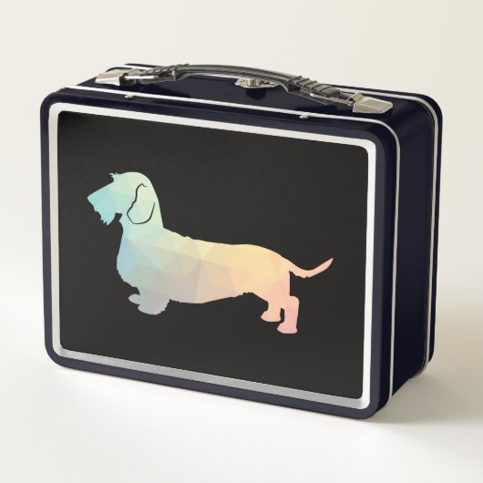 Dachshund Rough Coated Geo Silhouette Pastel (Achterkant)