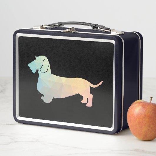 Dachshund Rough Coated Geo Silhouette Pastel (In situ)