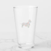 Dachshund Rough Coated Geo Silhouette Pset Glas (Achterkant)