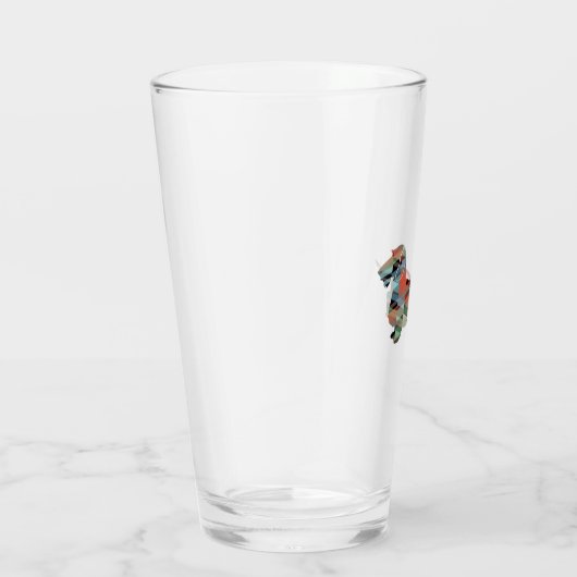 Dachshund Rough Coated Geo Silhouette Pset Glas (Rechts)