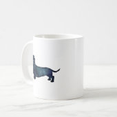Dachshund Rough Coated Silhouette Waterverf Koffiemok (Voorkant links)