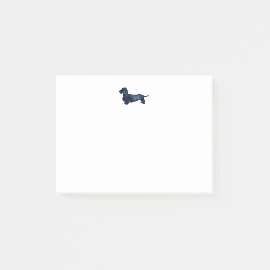 Dachshund Rough Coated Silhouette Waterverf Post-it® Notes (Voorkant)