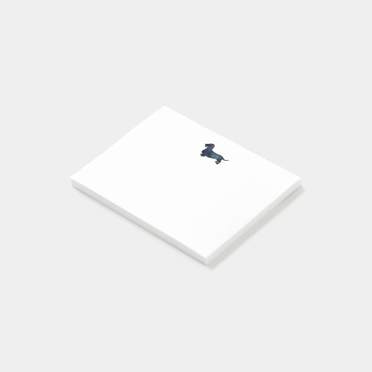 Dachshund Rough Coated Silhouette Waterverf Post-it® Notes (Schuin)