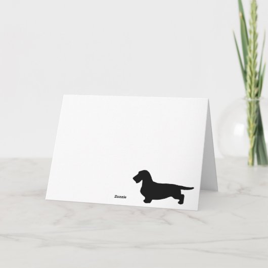 Dachshund Rough Hair - Silhouette 1 Bedankkaart (Achterkant)