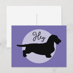 Dachshund Rough Hair - Silhouette 1 Briefkaart