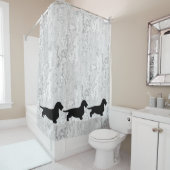 Dachshund Rough Hair - Silhouette 1 Douchegordijn (In situ)